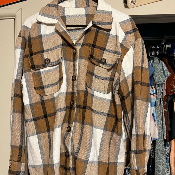 SHEIN Tops - Plaid Button Down Top